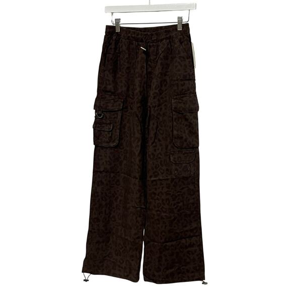 VINTAGE HAVANA WOMENS SIZE SMALL TENCEL ANIMAL PRINT CARGO CASUAL PANTS BROWN - Picture 4 of 14